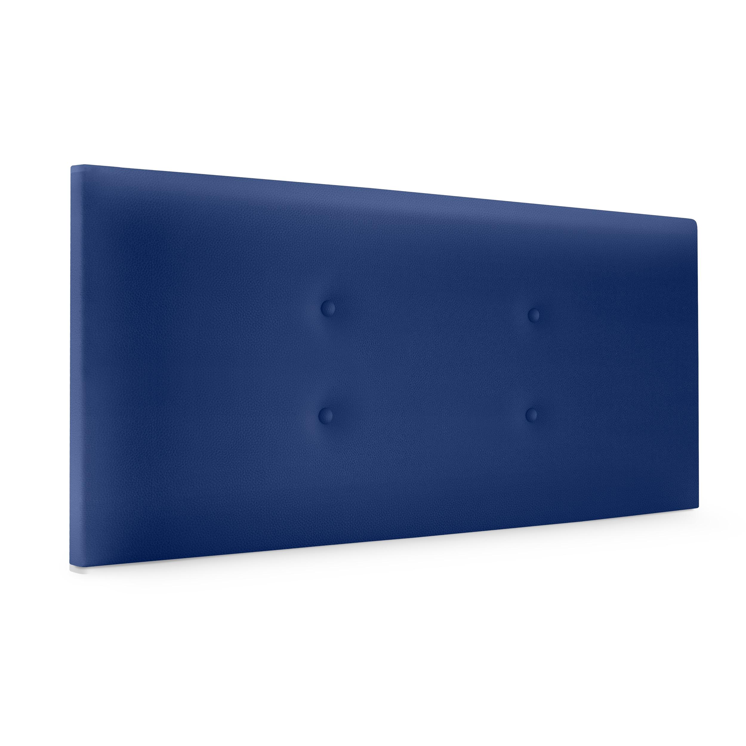 DHOME Cabecero de Polipiel o Tela Acualine con 2 Hileras de Botones Colores Cabezal Tapizado Cama Lujo (Azul Polipiel)