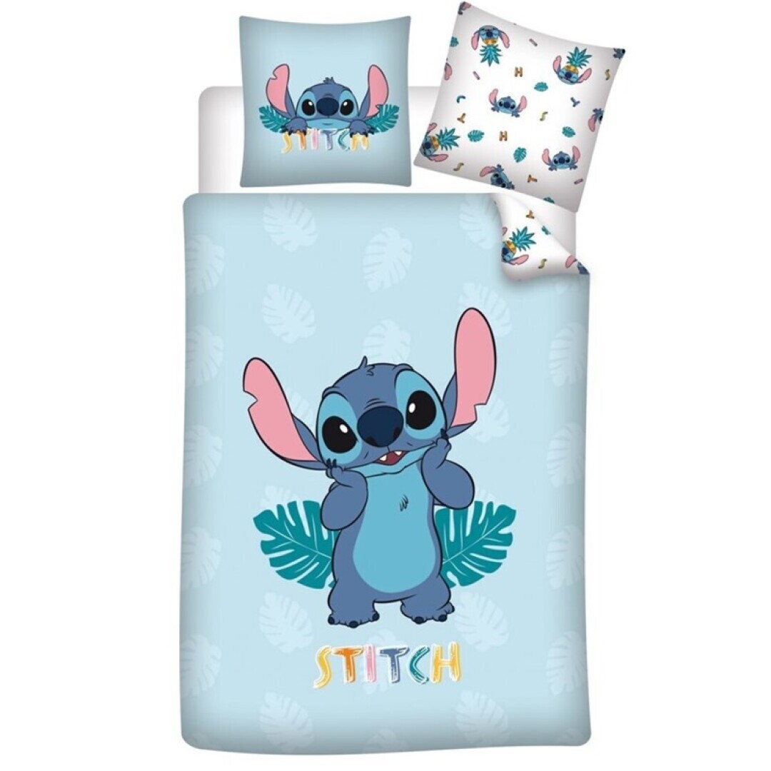 Juego de Funda Nórdica Reversible de Stitch 140x200 cm + Cojín 63x63 cm – Suavidad y Estilo en 52% Algodón y 48% Poliéster