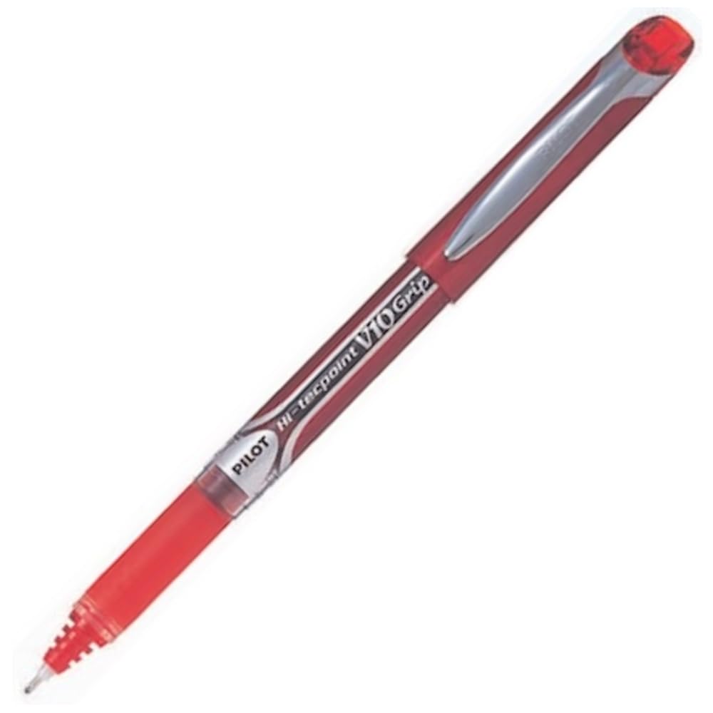 Pilot V5 agarre bolígrafo de tinta líquida 0,5 mm Tip (Single Pen) – verde, color Red Ink