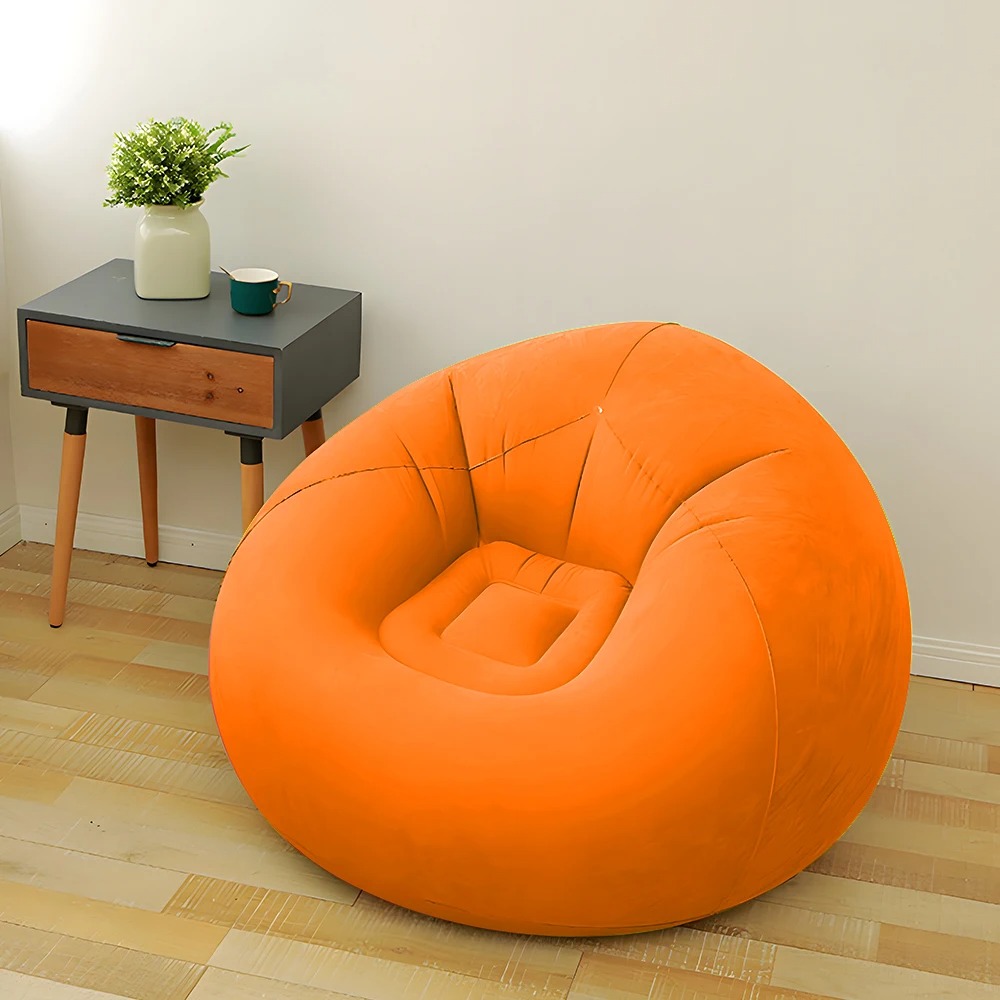 TK Sofá Inflable Inflatable Sofa Chairs Para Dormitorio Y Sala De Estar Silla De Algodón Hinchable Portátil Y Plegable Para Camping Al Aire Libre
