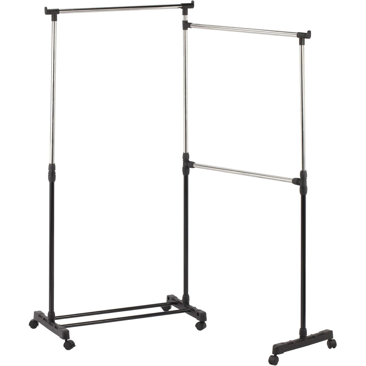 Perchero Doble Ajustable de Metal 158x41x(90-155) cm | Funcional y Ahorra Espacio | Ideal para Ropa, Toallas y Otros | La Bolata | POPPY&MARTI