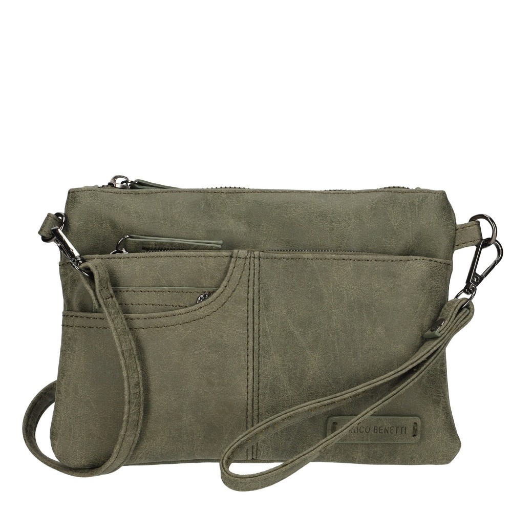 Bolso Bandolera Nouméa 66684, Marca Enrico Benetti, Color Verde Oliva, Tamaño 22x1x15,5 cm, Para Mujer