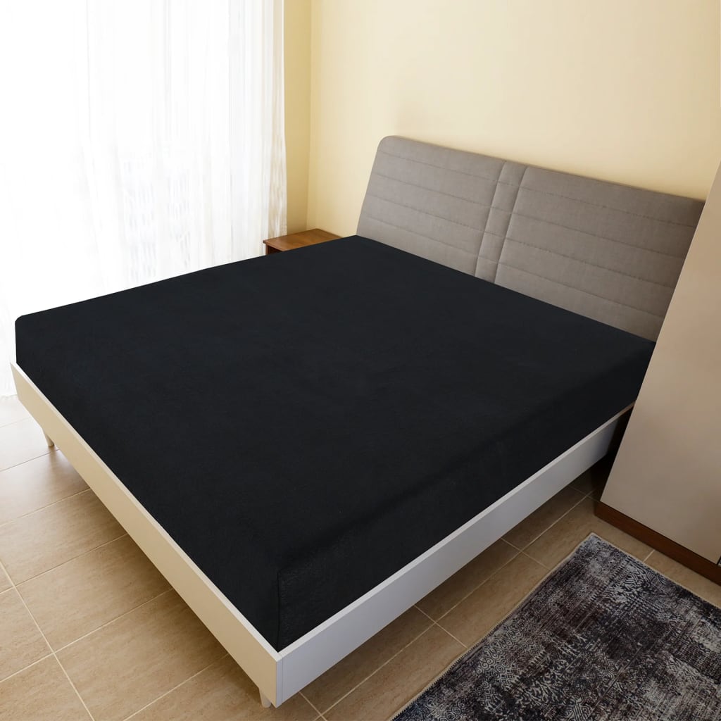 vidaXL 2x Sábanas Bajeras Jersey Algodón Marino 160x200 cm Dormitorio Color Azul marino,  Blanco,  Burdeos y mas