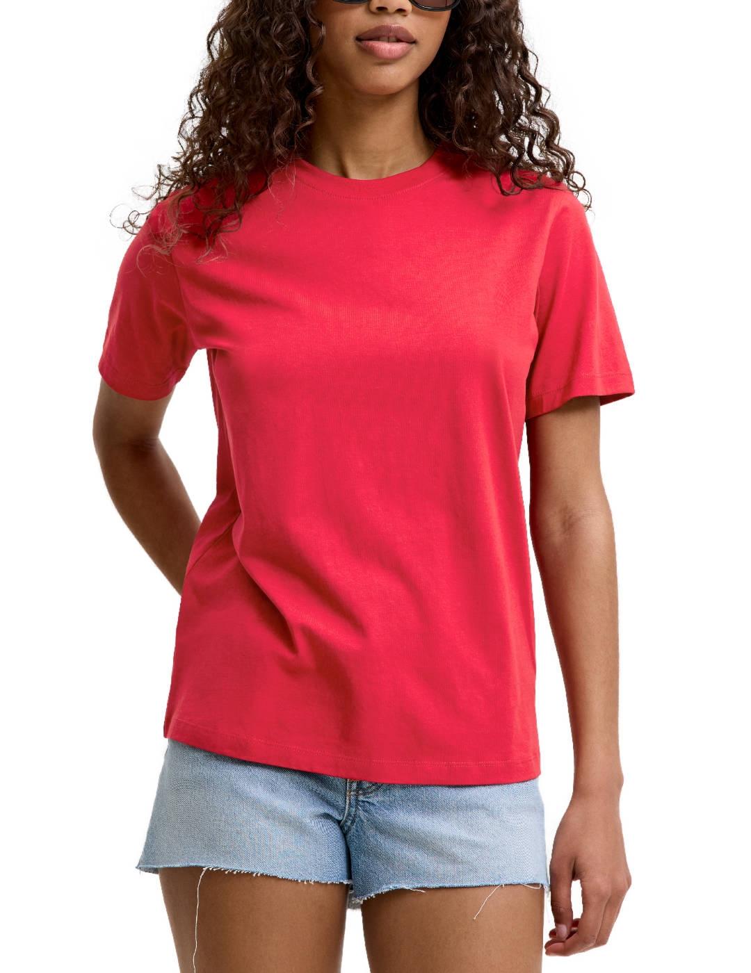 Camiseta JJXX Anna rojo manga corta para mujer