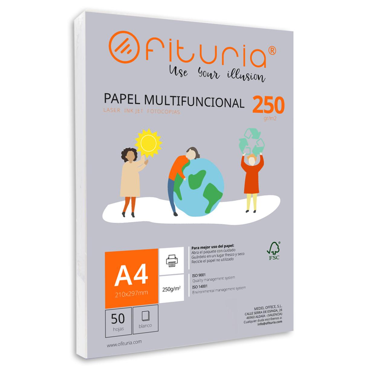 Paquete de folios A4 de gramaje varible con Variables Cantidades de Hojas Blancas, Papel Multifuncional para Uso Escolar y Entornos Laborales. Ideal con impresoras láser, de inyección o fotocopiadoras - Ofituria
