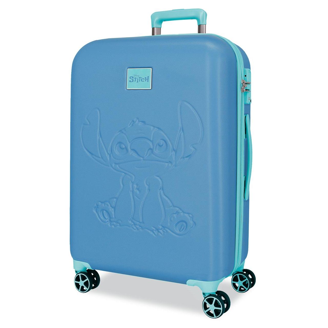 Maleta mediana Disney Traveling with stitch ABS con capacidad de 68,64L