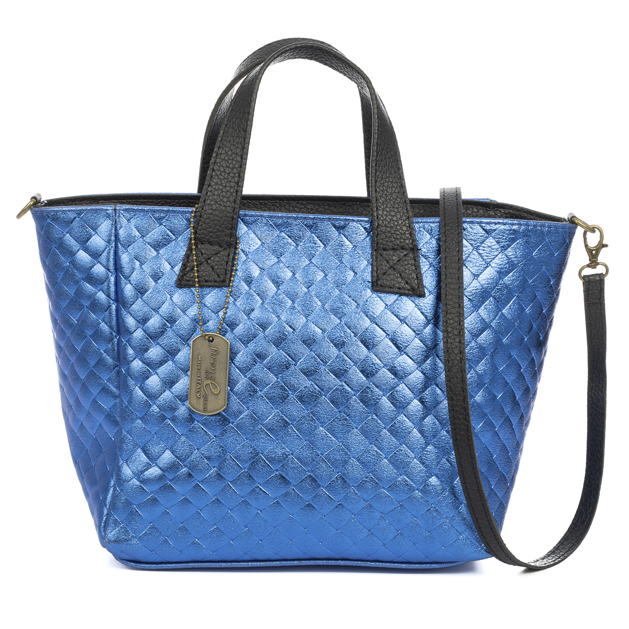 FIRENZE ARTEGIANI Cassandra bolso tote mujer. Piel auténtica Gamuza, animal print leopardo, lacado brillante. Fabricado en Italia 35x15x23 Cm. Color: Leopardo