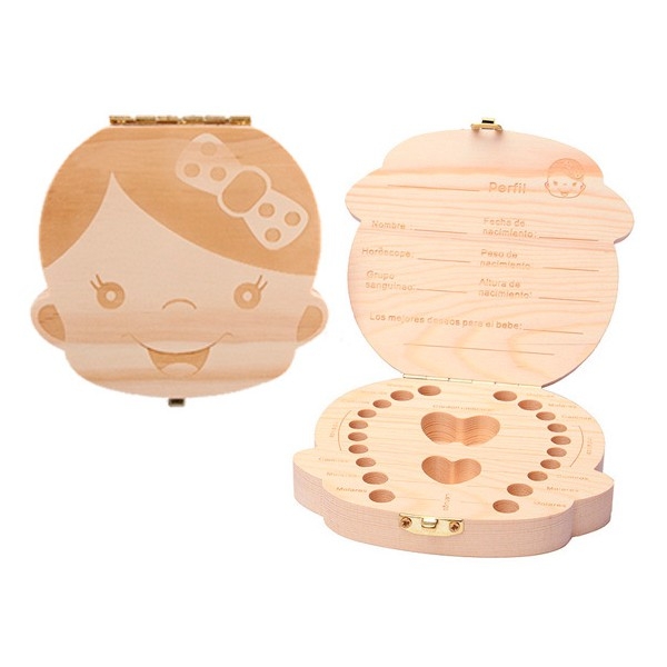 Cajita de Madera para Guardar Dientes de Leche NIÃ‘A