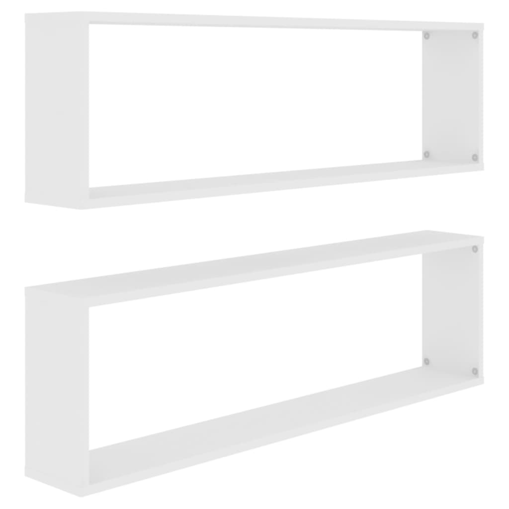 Vidaxl Cubo de Pared 2 Uds Contrachapado 100x15x30 Cm Blanco, Negro, Gris - Almacenaje Estantería Oficina