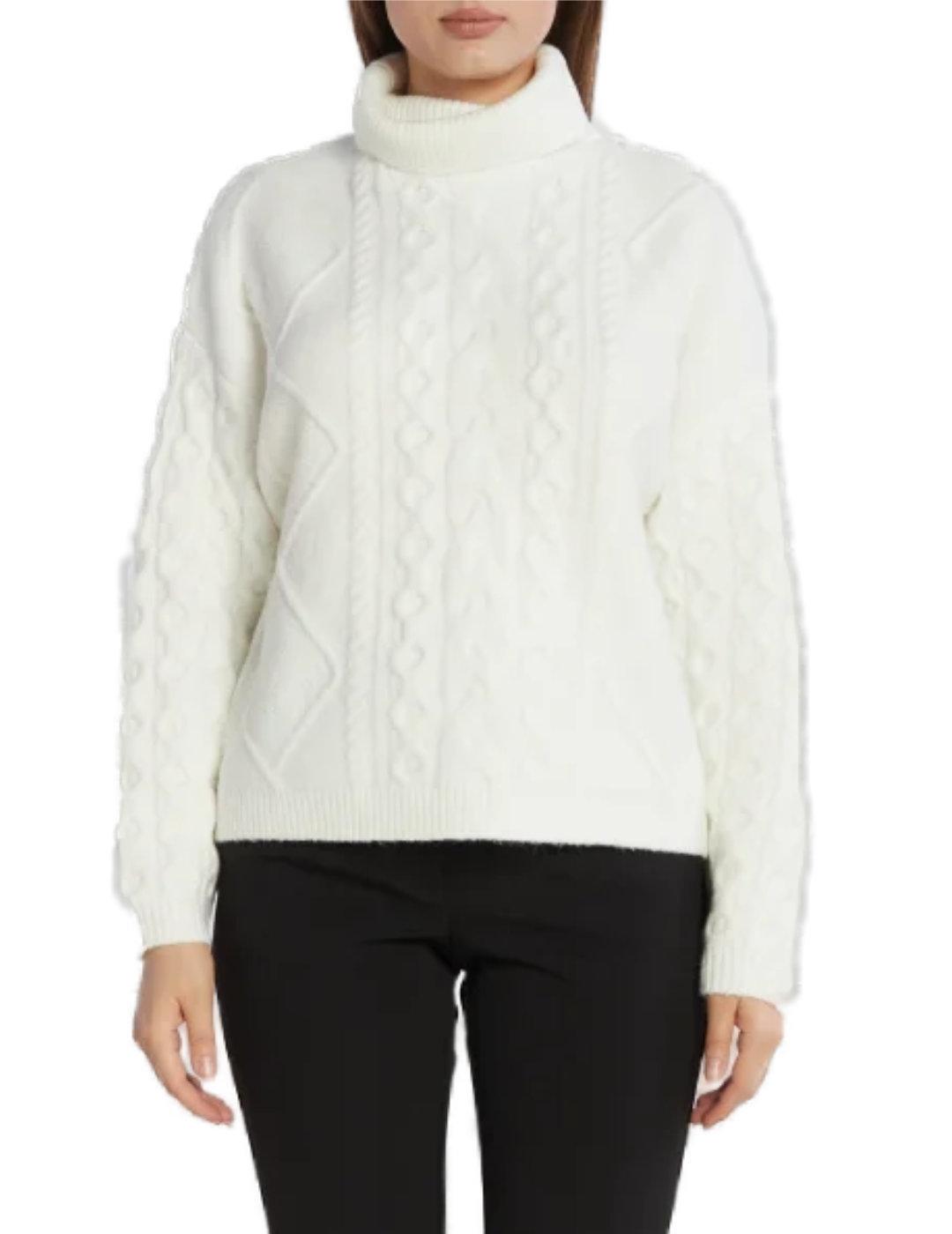 Jersey Guess Cable Blanco para Mujer - Elegante y Moderno Diseño