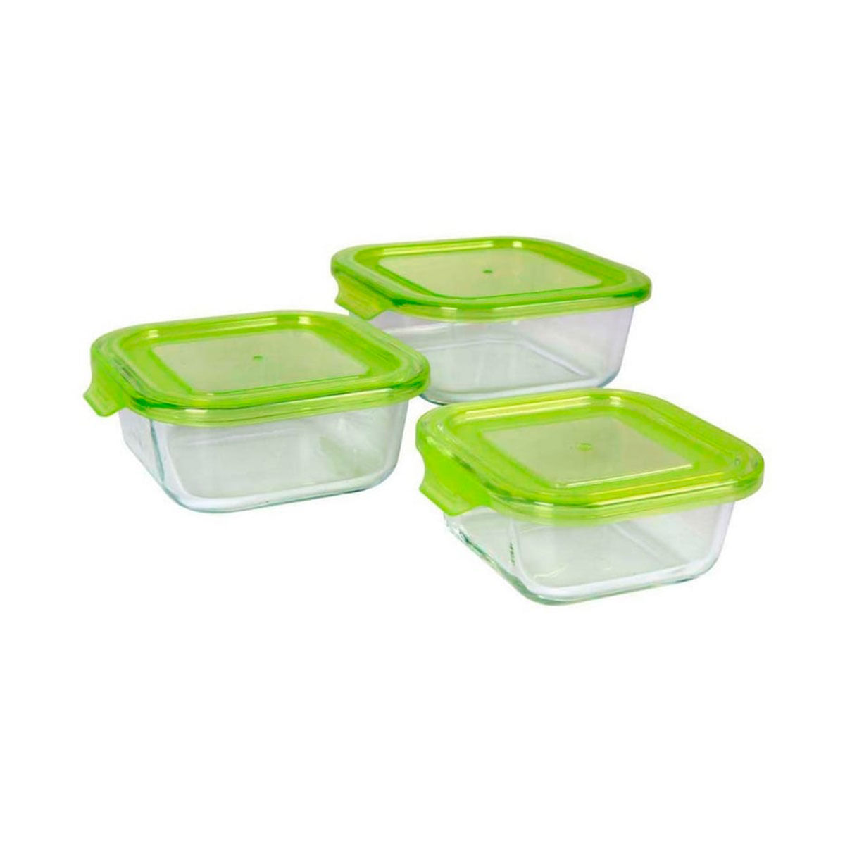 QUTTIN - Set de 3 fiambreras termoresistentes verde | Amystyle