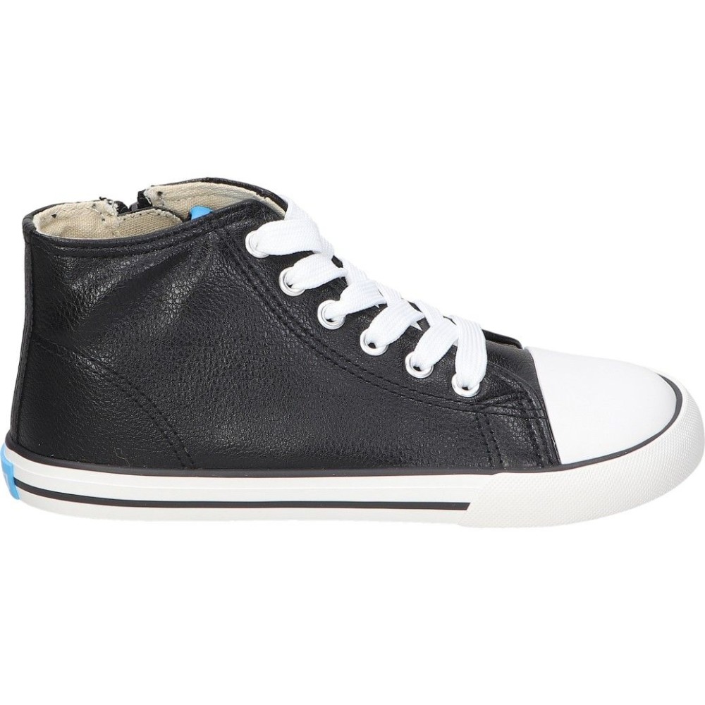 MTNG | Zapatillas Barefoot Mustang Free Infantiles – Deportiva Alta en Color Negro y Blanco – Sneakers con Cordones y Cremallera – Respetuosos – Plantilla Extraíble – Vegan – Flexibles – Modelo 49321
