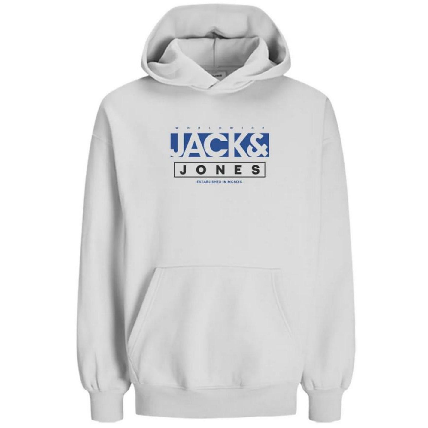 Jack & Jones Hombre Sudadera con Capucha y Bolso Frontal, grosor de 260 grs de Gramaje Mod JORSEVEN SWEAT HOOD Logo estampado en el pecho muy suave y cálida REF 12272755