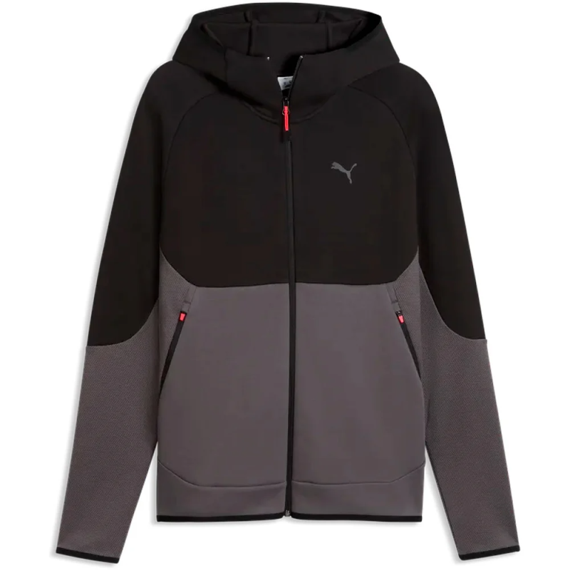 Sudadera Gris Puma Pumatech Slim Elevated Full-zip Hoodie Dk