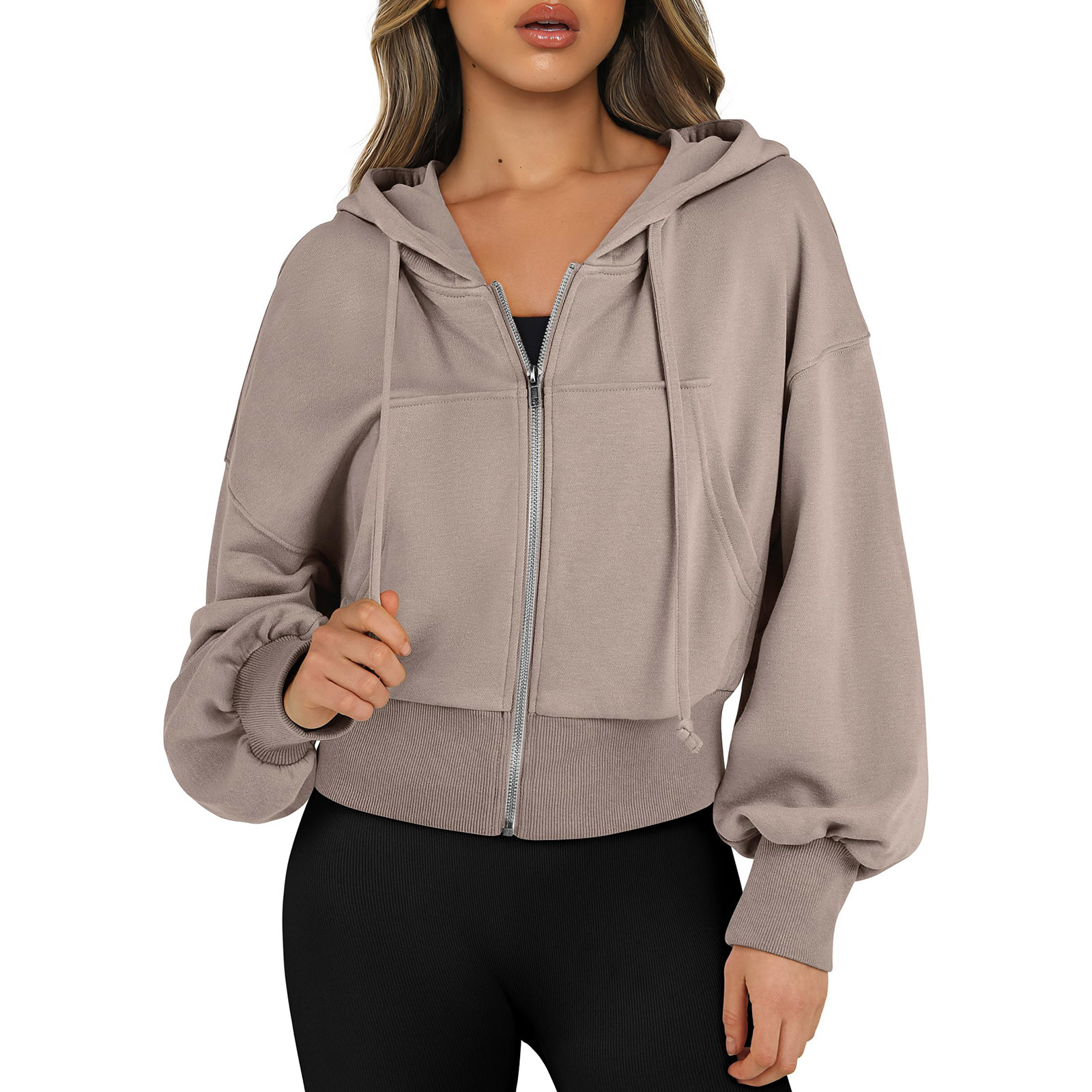 Sudadera corta con cremallera para mujer, informal y cómoda, chaqueta con cremallera bonita, elegante y versátil, nuevo estilo para 2026
