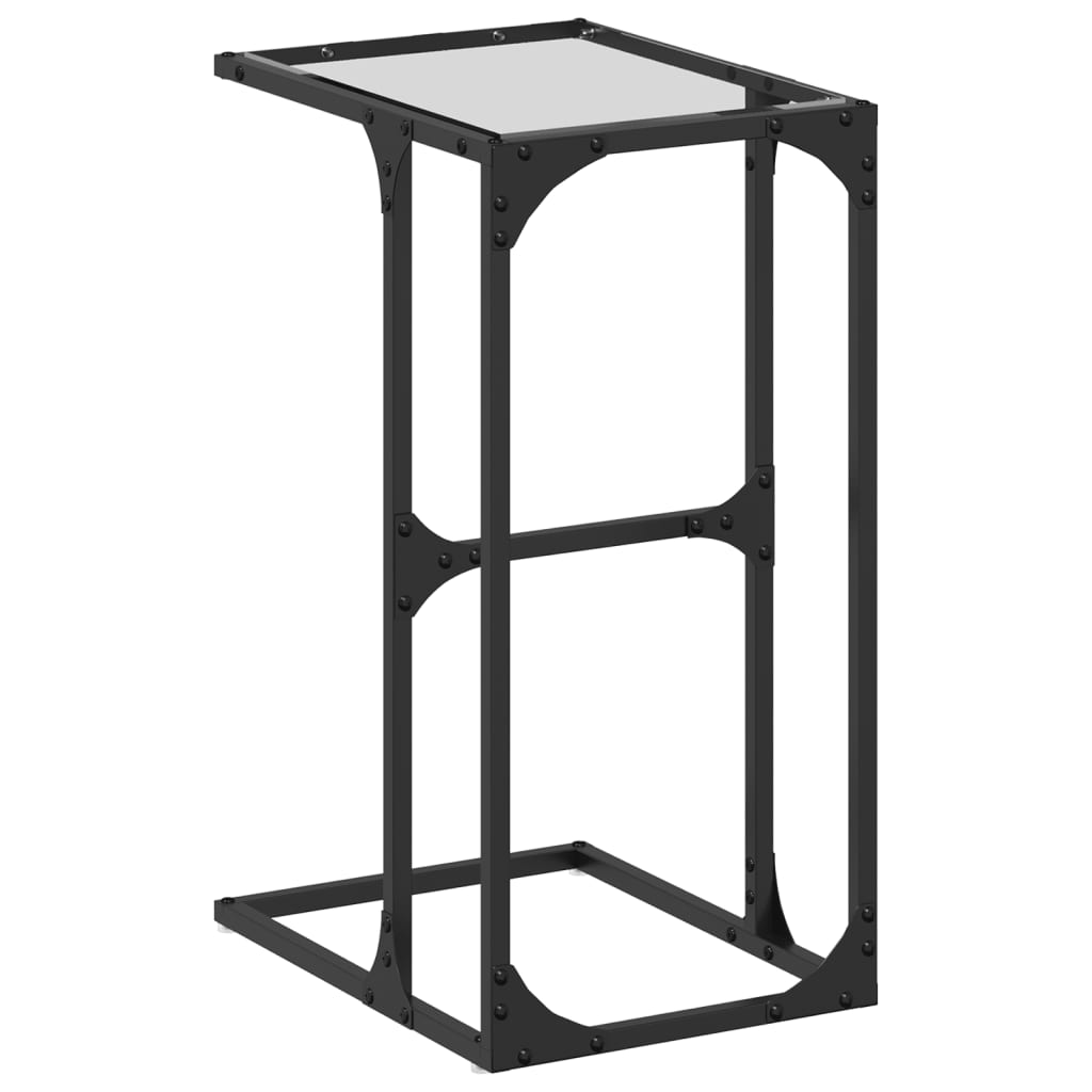 Vidaxl Mesa Auxiliar Vidrio Transparente Acero 40x30x61,5 Cm