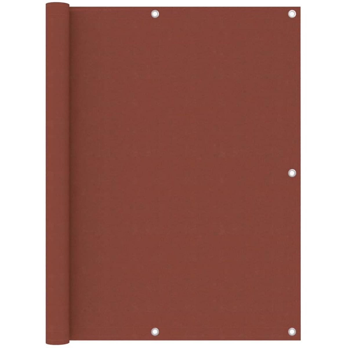 Mampara para balcón - 120x500 cm - Mampara de privacidad para balcón - Tela Oxford - Terracota - Protección contra el viento y resistente a los rayos UV - Mampara de privacidad extragrande y elegante