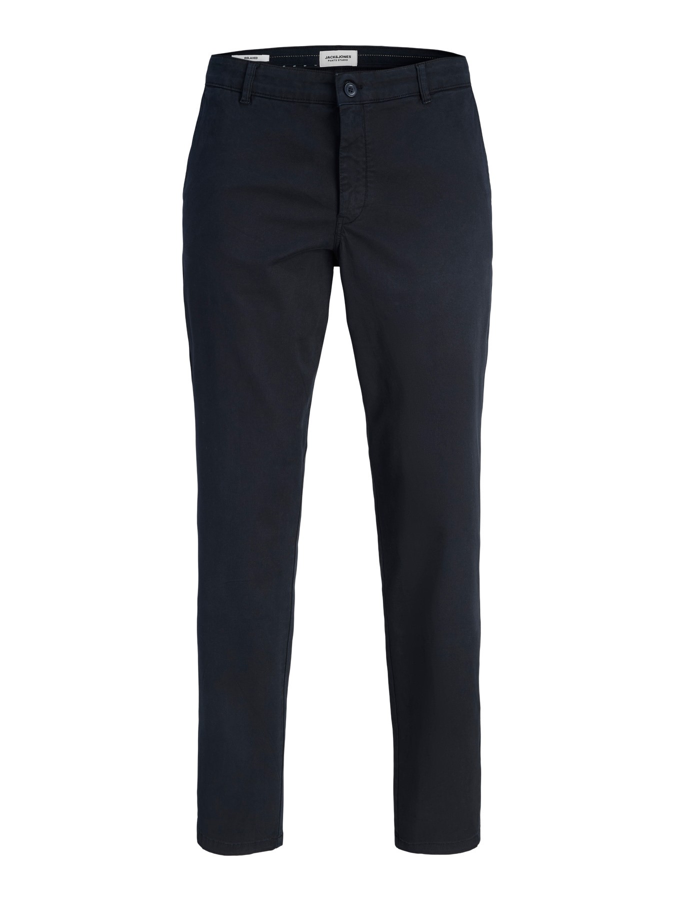 Jack & Jones - Pantalones chinos Ollie de corte regular y cintura media para hombre, formales y elegantes en color azul oscuro