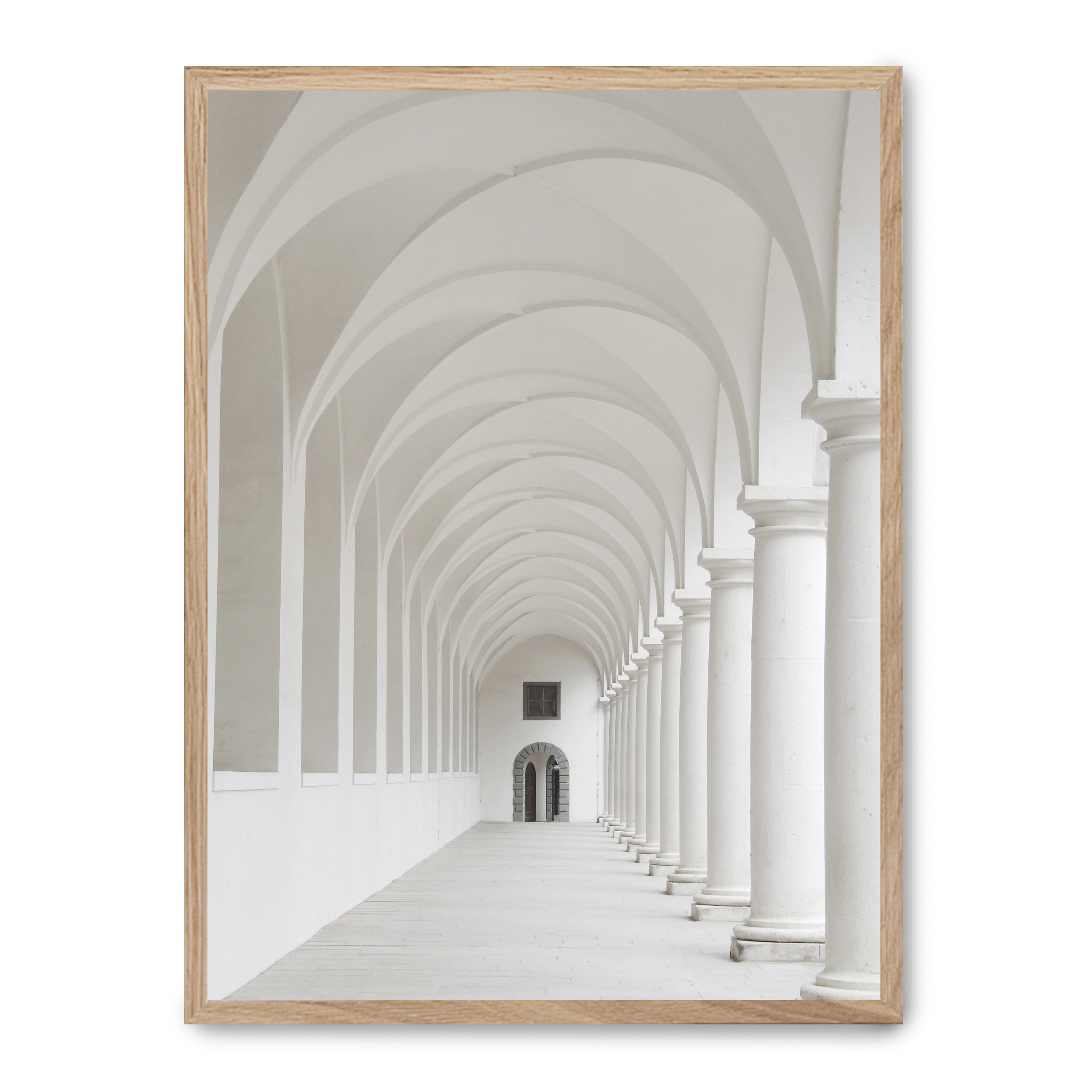 Cuadro simple lines 30x40cm, Póster impreso en papel de primera calidad de 180gr, montado sobre marco de madera MDF acabado roble., Arquitectura
