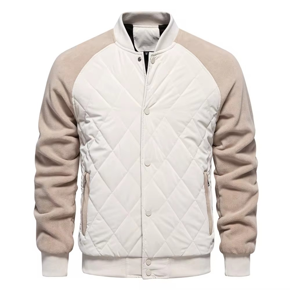 TK Chaqueta informal acolchada, gruesa y forrada con forro polar, ideal para otoño, con mangas raglán. Chaqueta de hombre de primera calidad.
