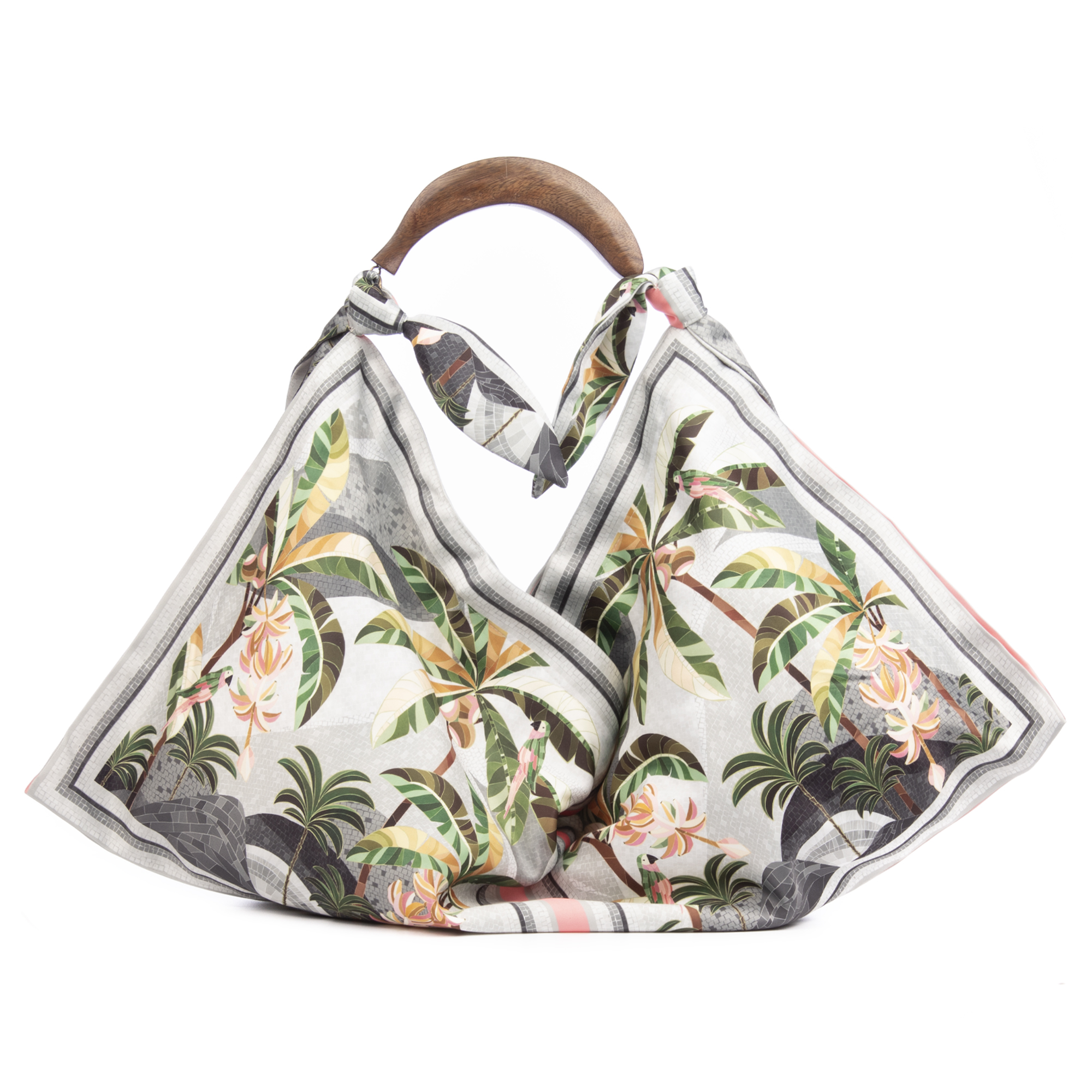 FIRENZE ARTEGIANI Berchidda Bolso de hombro Mujer. Fabricado en tejido poliéster con asa de madera. 69x2x40cm.