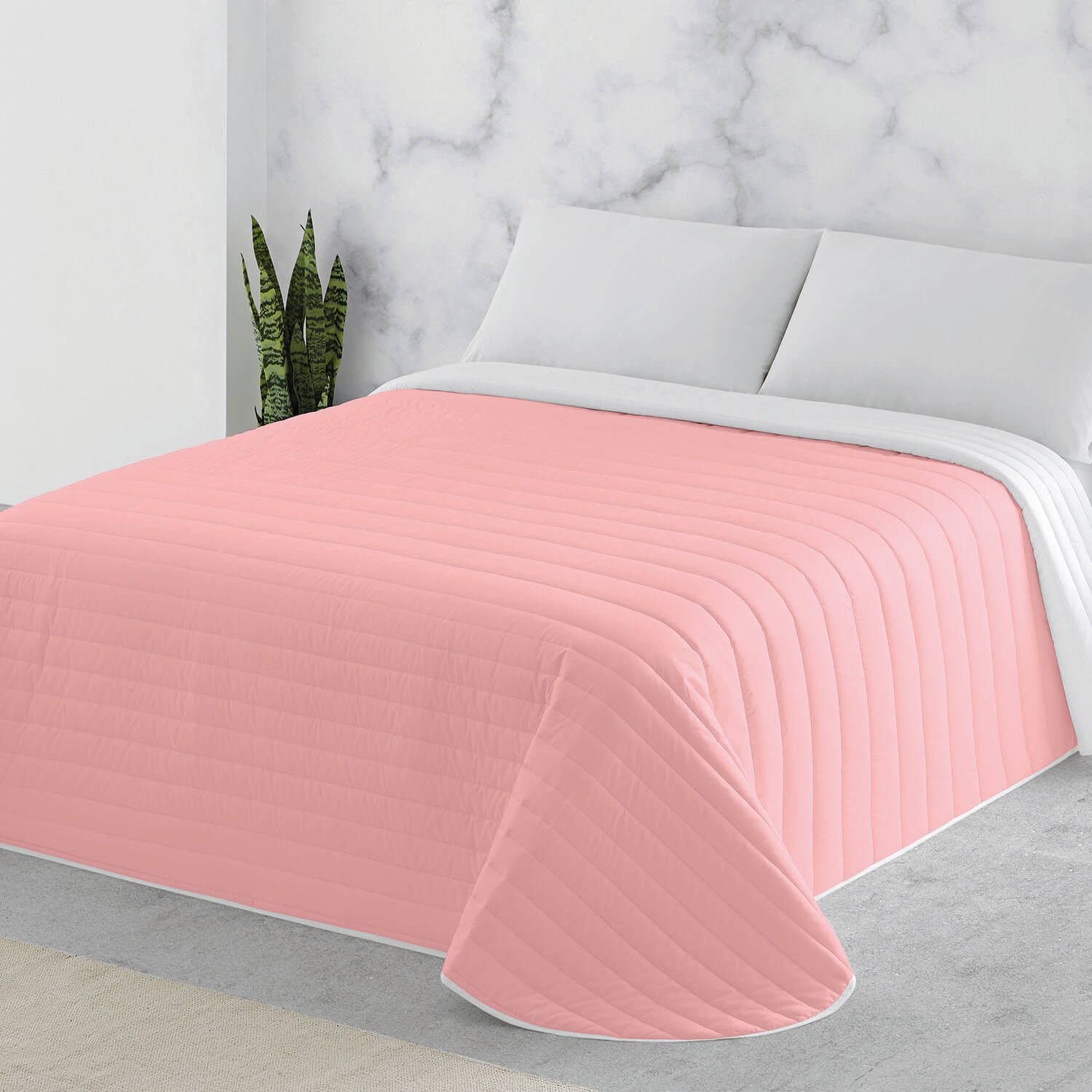 NATURALS - Colcha Bouti Lisa Bicolor - Reversible - Primavera Verano - Acolchado Fino - Microfibra Extrasuave - Cama 90/105 135/150 - Cubre Cama Multiusos