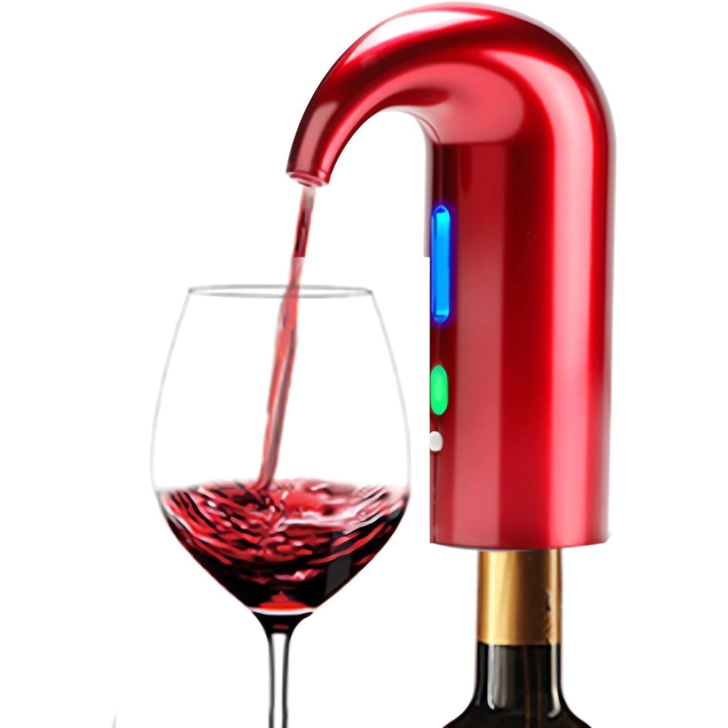 TK Decantador eléctrico, decantador portátil automático, recargable por USB, incluye tubo de silicona y cable de carga USB, filtro y botón de encendido/apagado, batería de 1500 mAh