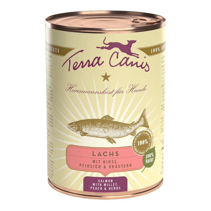 Terra Canis – Comida húmeda para perros adultos Terra Canis Classic paté salmón con mijo 400 g.