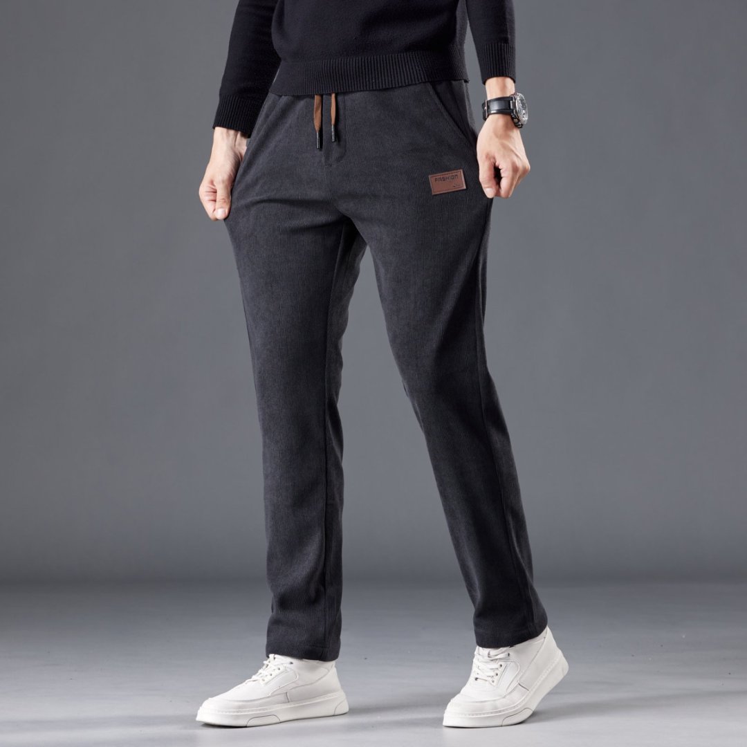 TK Pantalones De Corduroy Para Hombre Moda Otoño Invierno Tejido De Veludo Bo'ao Grueso Slim Business Pantalones Rectos De Poliéster Y Algodón