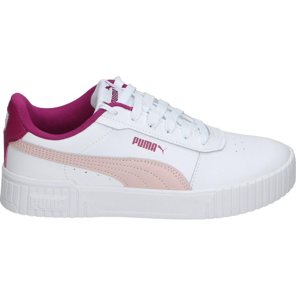 PUMA | Zapatilla Puma Carina 2.0 de Moda Joven – Deportiva en Color Blanco con Detalles en Rosa – Sneaker con Cierre de Cordones – Estilo Casual – Cómodas y Versátiles – Modelo 386185-19
