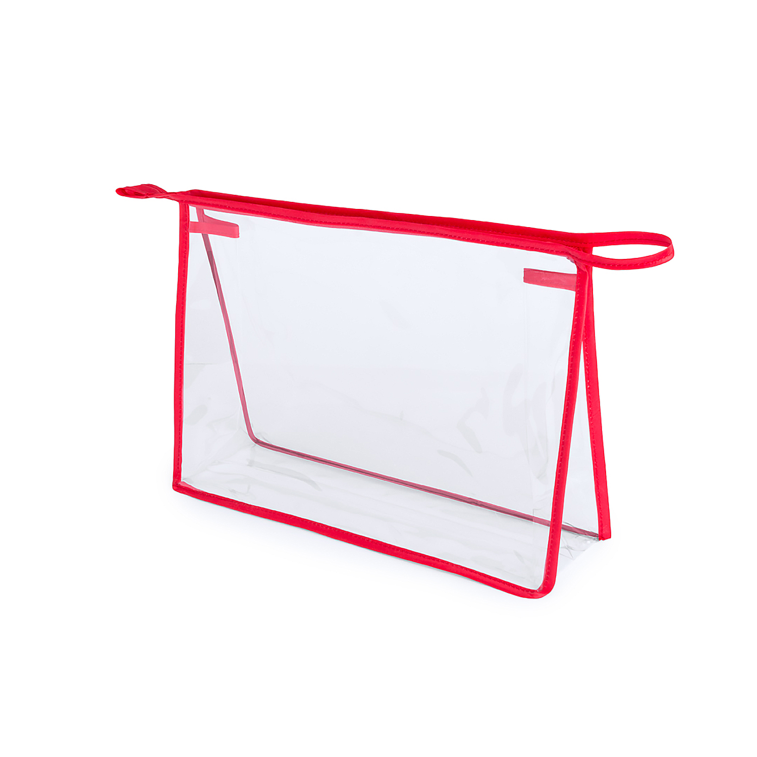 DAM   Neceser transparente de viaje 29x21x9 Cm. Color: Rojo