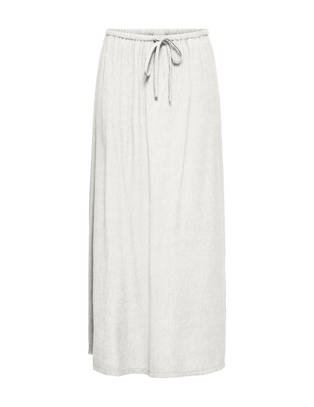 Falda Only Nele midi blanco larga con goma para mujer
