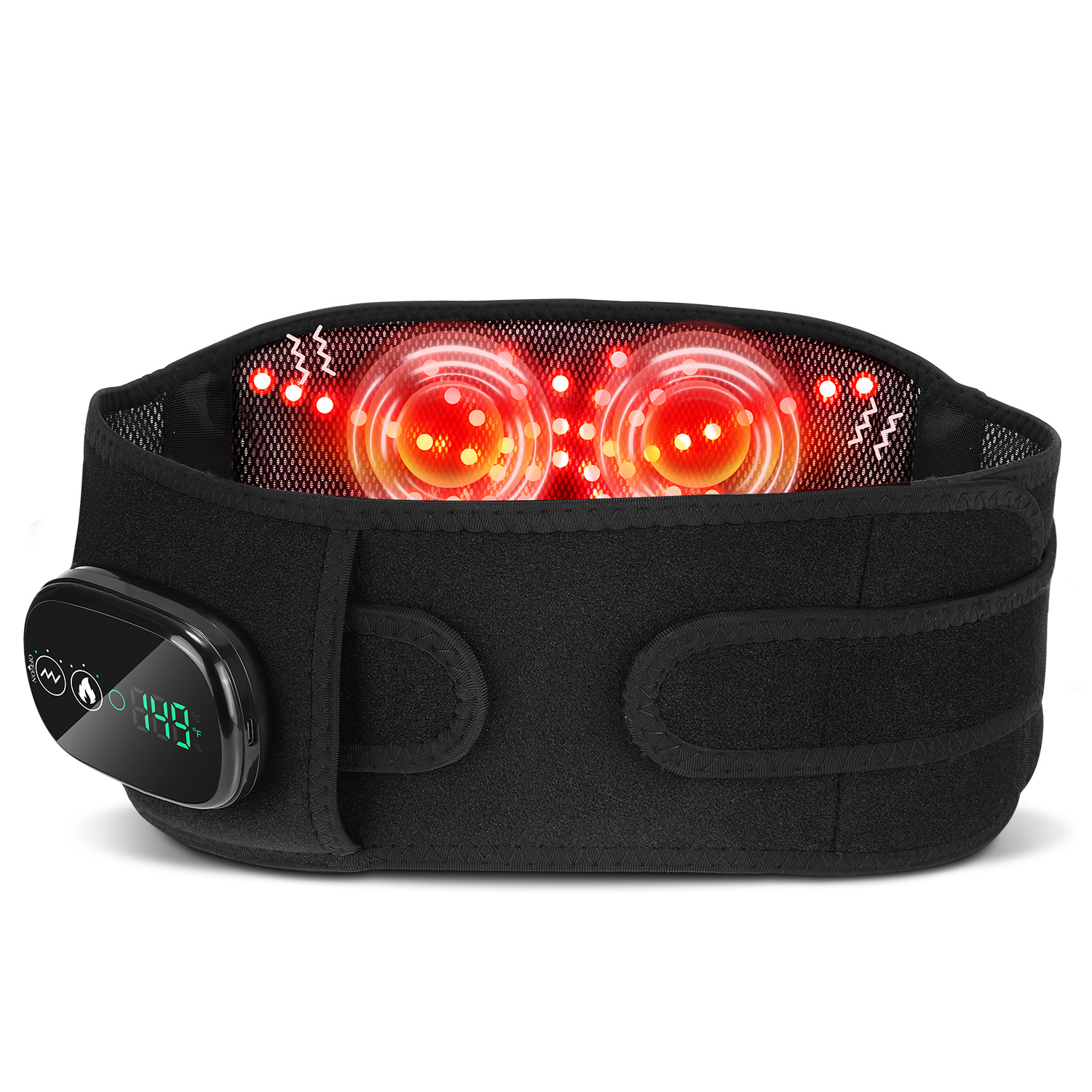 CA Nuevo cinturón de masaje con terapia de luz roja, cinturón de piernas con carga inalámbrica, cinturón uterino cálido, compresa caliente, artefacto de protección de cintura