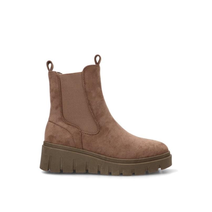 Botin Militar Etika - Mujer - Cuña Media - Modelo 11053 - Color Taupe