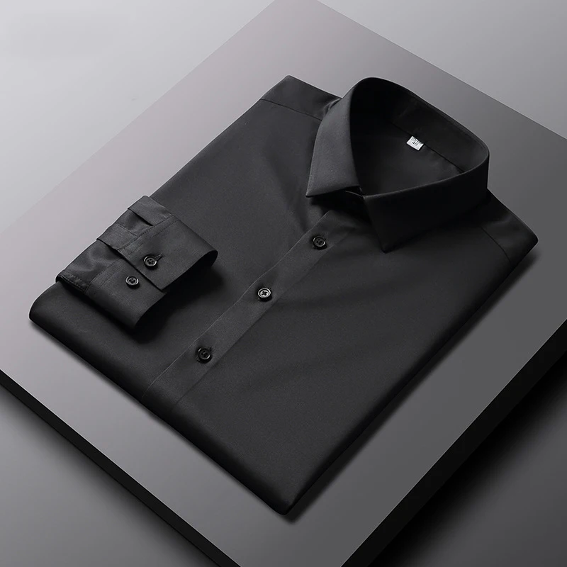 TK Camisa De Hombre Casual Y Moda Con Mangas Largas De Color Sólido No Hierro Y Resistente a Arrugas Top De Negocios