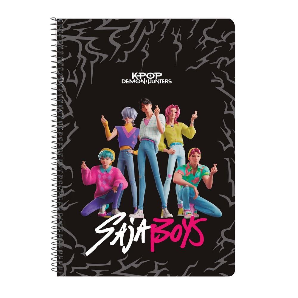 SAFTA  LIBRETA FOLIO TAPAS DURAS 80 H. K-POP DH SAJA BOYS K-POP DEMON HUNTERS SAJA BOYS 1x21x31 Cms.