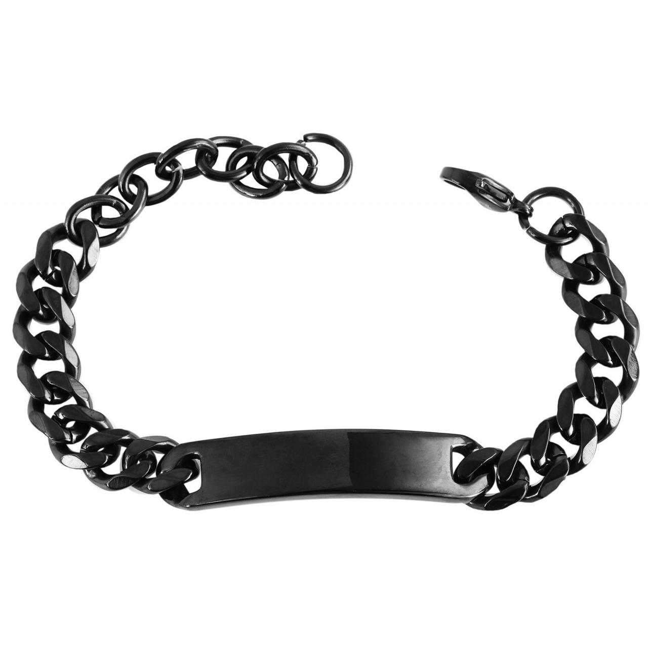 Akzent® Pulsera com Placa de Gravação em Aço Inoxidável - 0295