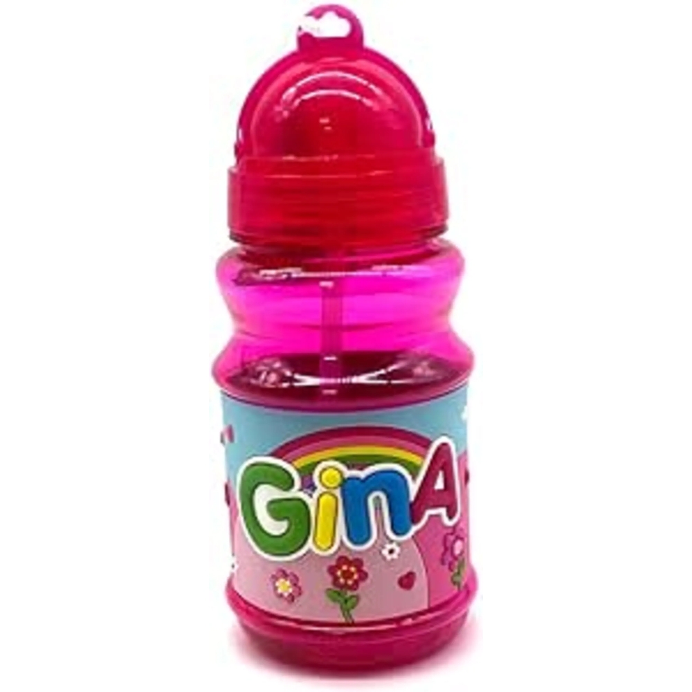 PLUS HOME Botella Agua con Nombre para Niños 350 Ml a Prueba de Fugas Sin BPA