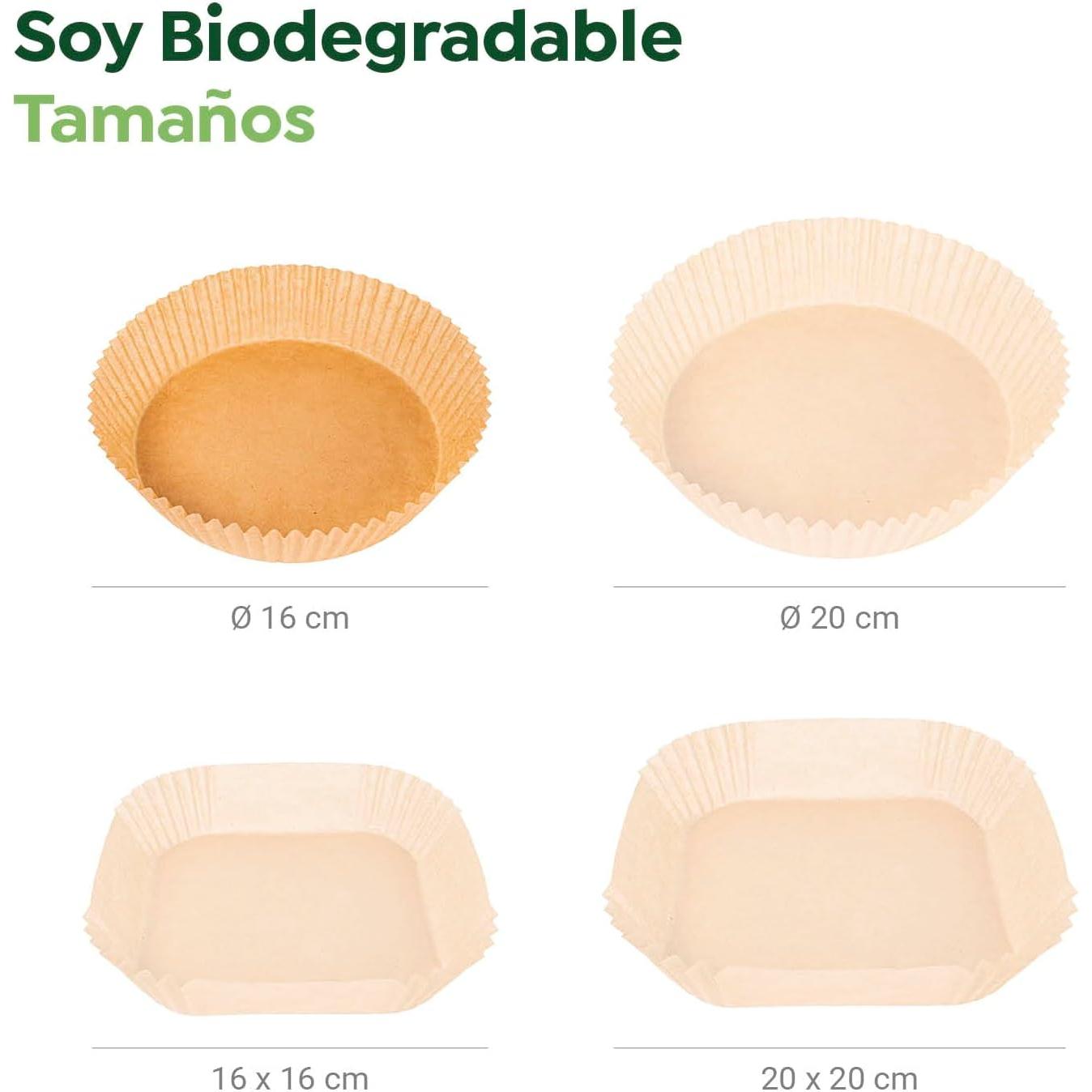 C.A | Moldes para Airfryer | Papel Siliconado Antiadherente | Redondo y Cuadrado | Reutilizable