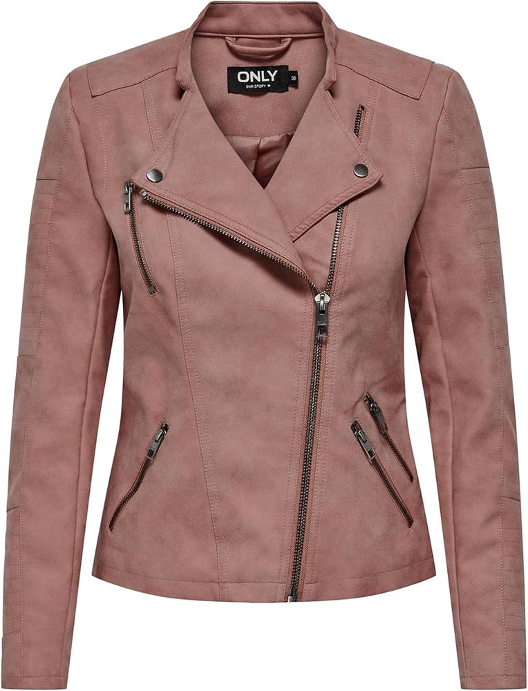 Only mod. 15102997 Chaqueta polipiel con cremallera