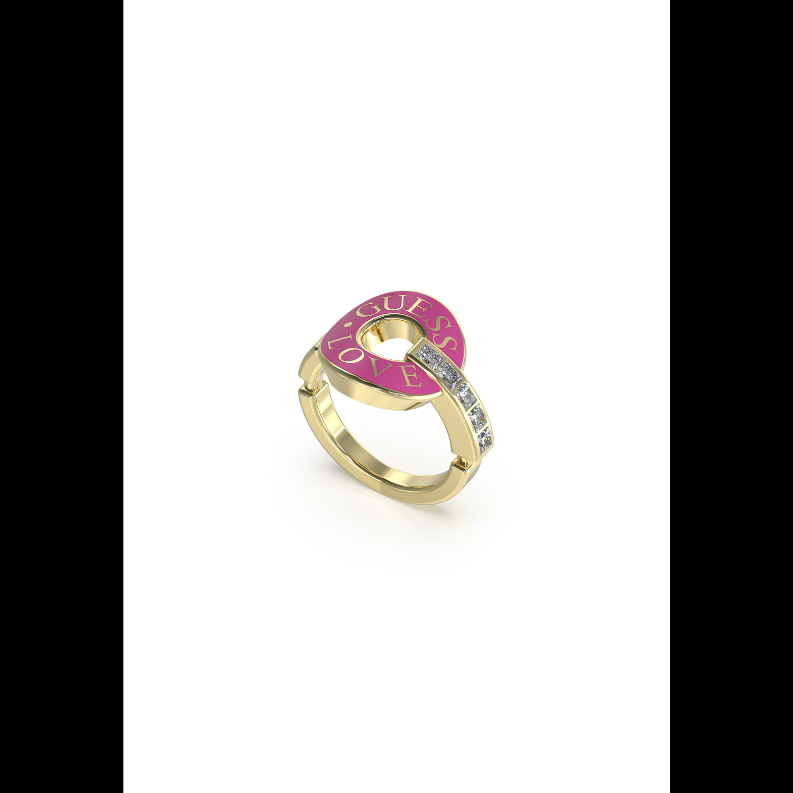 Guess Anillo  Love Guess De Acero Dorado Talla Europea 52 Talla España  Jubr04079jwygfc52