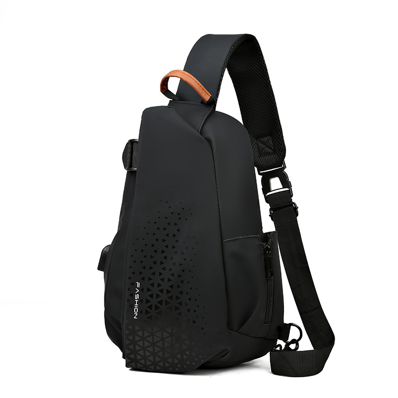 Generic Bolsa cruzada de nailon para hombre, casual, impermeable, bolsa de pecho, mochila de hombro para viajes, deportes