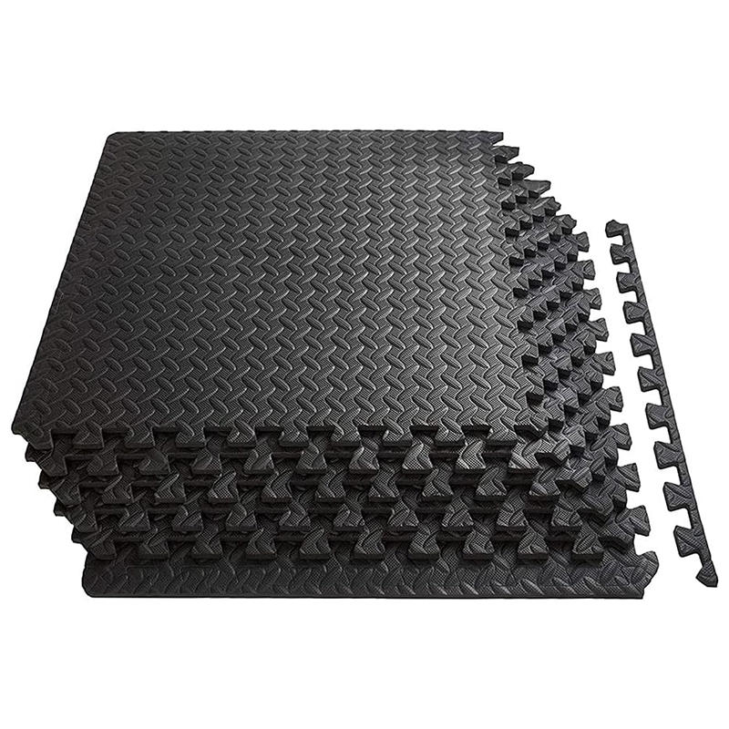 Fitness Puzzle para Suelos de Gimnasio 12mm 18PCS Set de Protección Goma Espuma Losas Caucho para Máquinas de Deporte, Alfombrilla Protector Expandible Tatami Tapiz Alfombra Colchonetas Pesas Gym