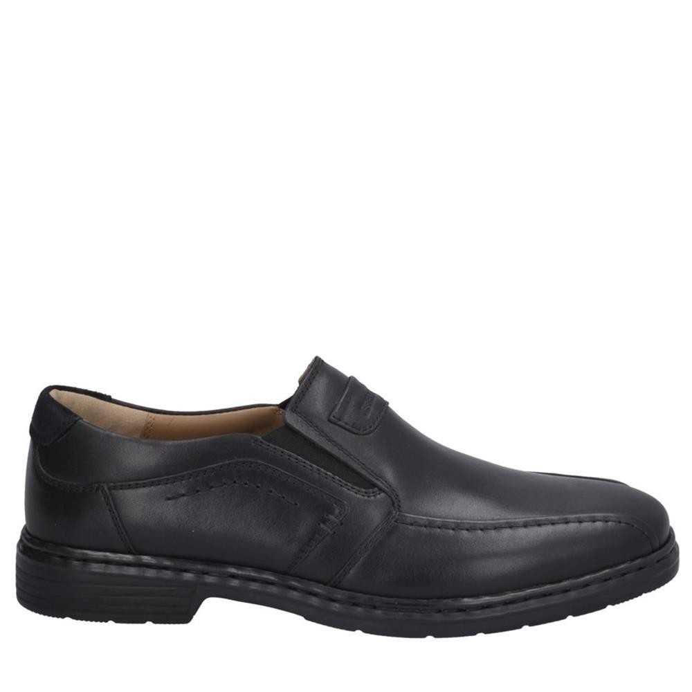 Cómoda  Elegante mocasín de hombre de Josef Seibel ALASTAIR-04 en elegante piel lisa negra y elástico lateral. Planta anatómica móvil. Cómodo piso ligero antideslizante Altura Tacón bajo (1-3 cm) Referencia 42803860100