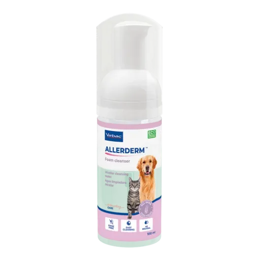 Virbac Allerderm Foam Espuma Limpiadora para Perros y Gatos - 100 ml