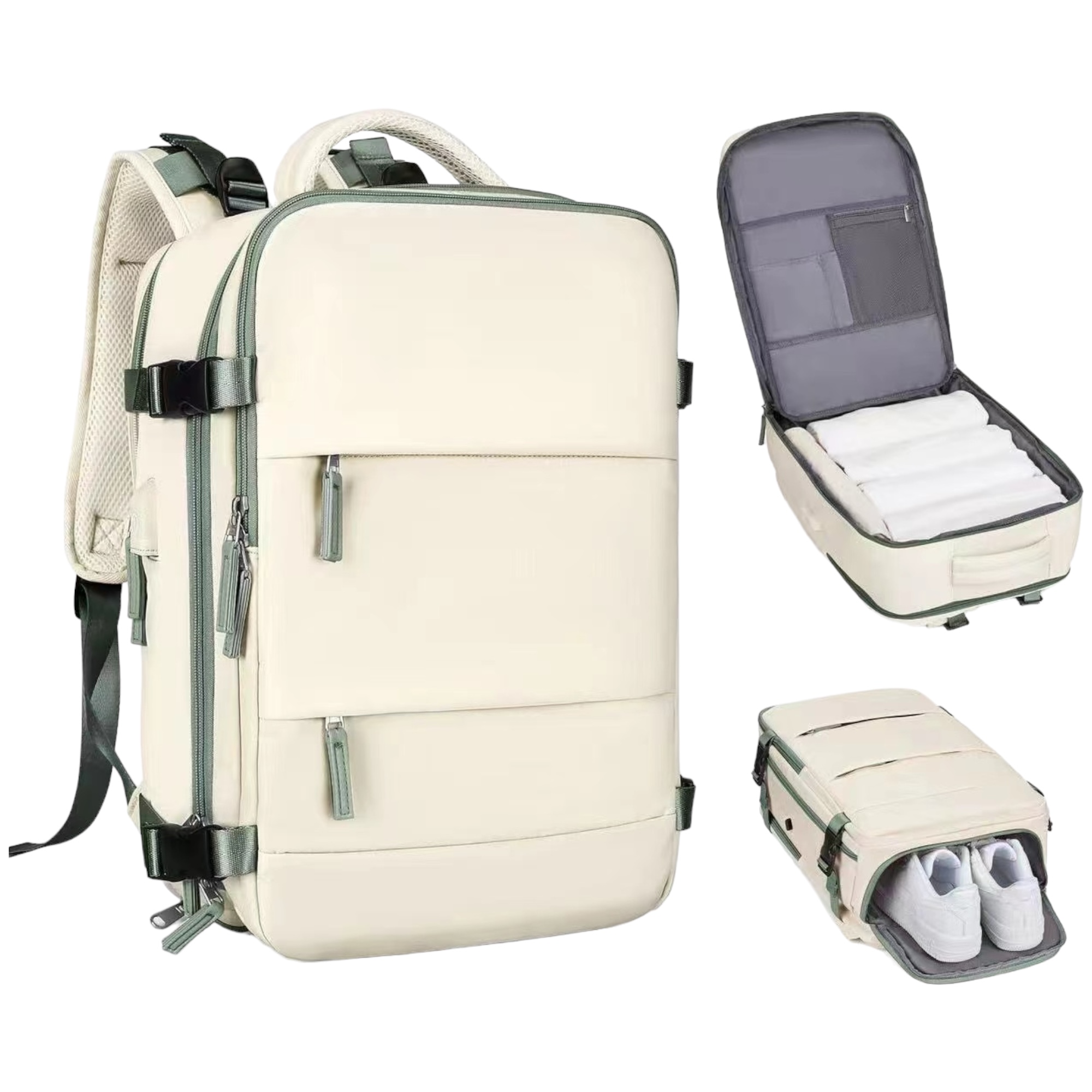 Mochila de Viaje para Cabina de Avión 45x36x20 para Vueling, EasyJet, Ryanair Equipaje de Mano Impermeable y Espaciosa con Compartimento para Zapatos y Puerto USB Mochila Antirrobo Multifuncional para Viajes y Es ( 2350 2210-002 1288 )