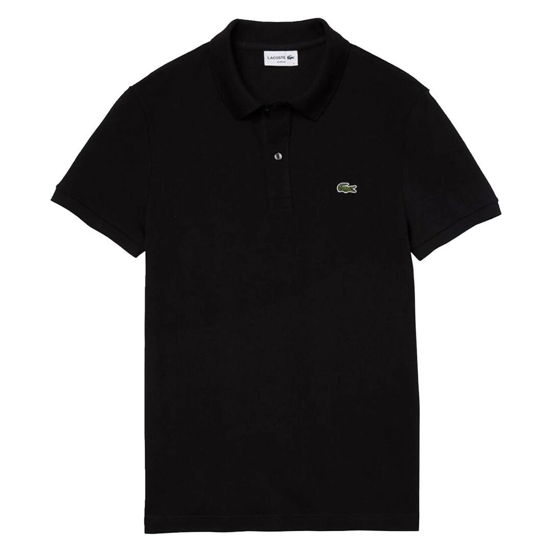 Polo Negro Lacoste de Piqué de Corte Ajustado de Estilo Deportivo y Elegante