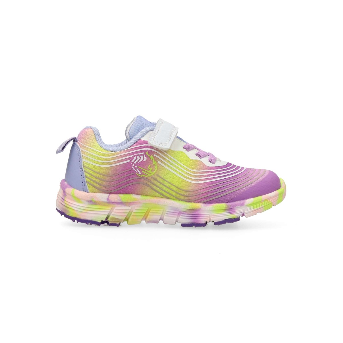 J´Hayber - Zapatillas deportivas para niña tipo running lavanda cierre adherente y cordones elásticos ligeras flexibles transpirables