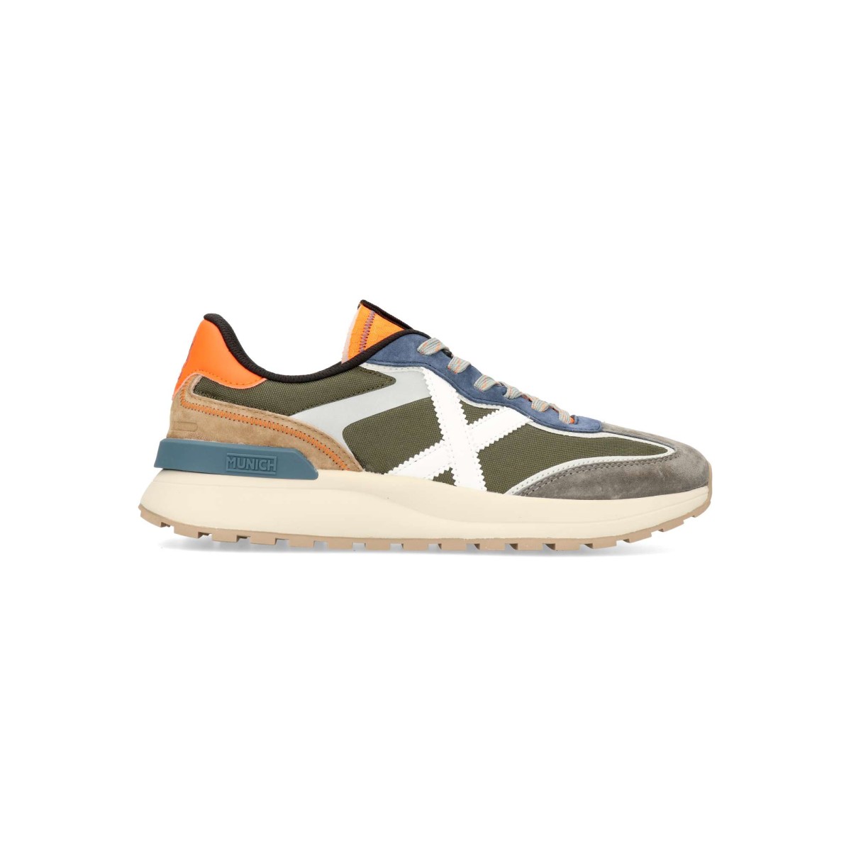 Munich - Zapatillas sneakers retro Dynamix para hombre, cómodas con cierre de cordones, fabricadas en piel y textil, suela de goma ligera y plantilla acolchada extraíble