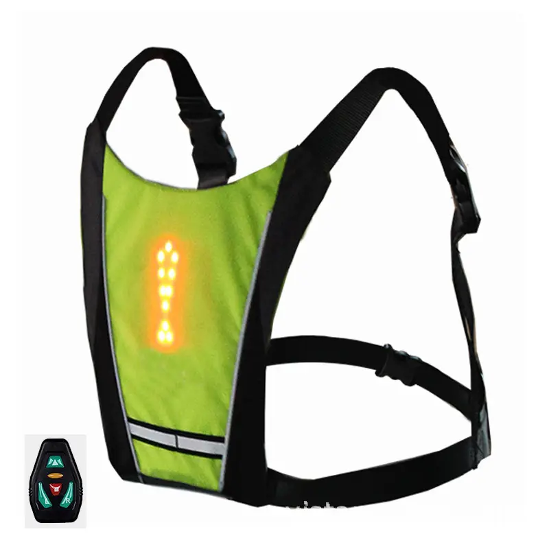 Mochila grande o pequeña, bolsa de asiento o chaleco Jocca con indicadores viales y mando para ir con seguridad en bicicleta o patinete por ciudad.